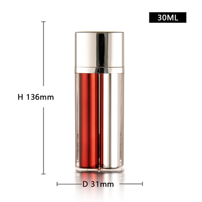 PETG Pump Bottle , 30ML Cosmetic Airless Bottles For Personal Skin Care Cream