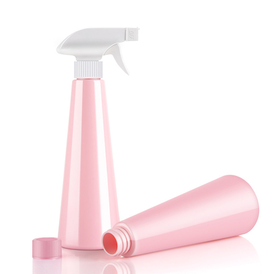 400ML Eco Friendly Spray Bottles , Pink Empty PET Plastic Bottles With Trigger Sprayer