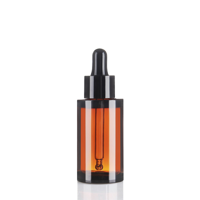 30ml Cosmetic Bottles Thick Wall Pet Amber Plastic Bottles With Dropper