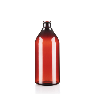 400ML Amber Plastic Pump Bottles For Shampoo High End Healthy Material