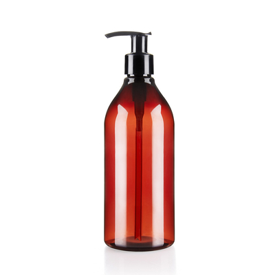 400ML Amber Plastic Pump Bottles For Shampoo High End Healthy Material
