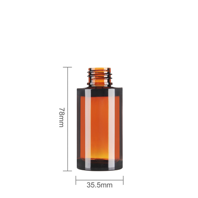 30ml Cosmetic Bottles Thick Wall Pet Amber Plastic Bottles With Dropper