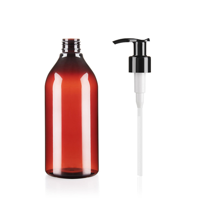 400ML Amber Plastic Pump Bottles For Shampoo High End Healthy Material