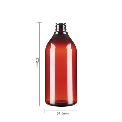 400ML Amber Plastic Pump Bottles For Shampoo High End Healthy Material