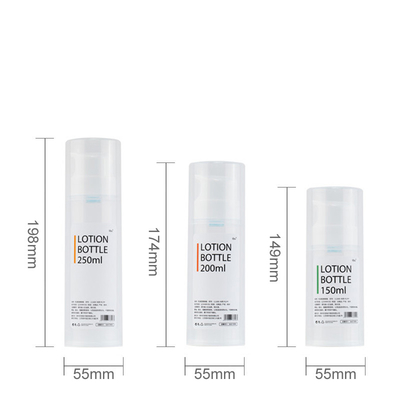 150ML 200ML 250ml Airless Pump Bottles With Custom Private Logo