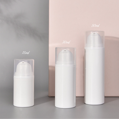 Round Cosmetic Airless Pump Bottles 30ML 50ML 15ML For Skin Care Serum