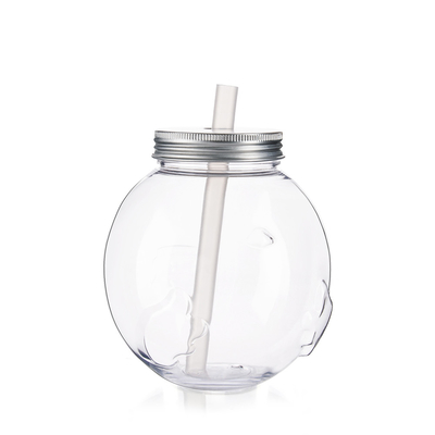 500ML PET Clear Cute Fat Chicken Shape Milk Tea Plastic Cup For Summer Cold Drinks