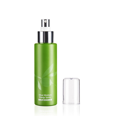 Plastic 4 OZ Matte Cosmetic PET Bottles Custom Color With Silver Pump