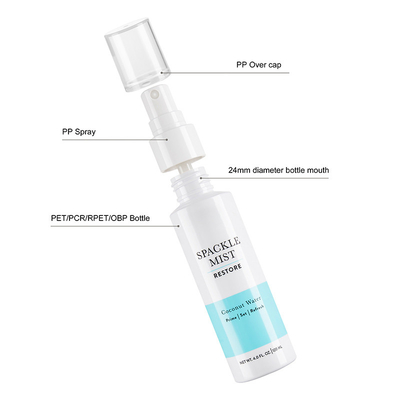 Customized White 4 Oz Plastic Spray Bottles Pcr Pet 120ml With Mist Sprayer