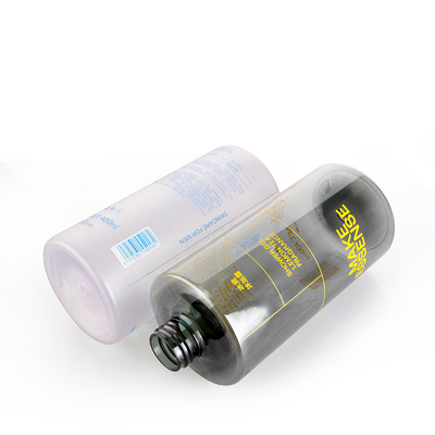 400ml Transparent Gray Shampoo Bottle With Electroplated Aluminum Pump