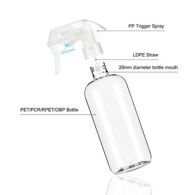 300ml Deep Blue Bottles Boston Plastic Bottle With Trigger Spray for home