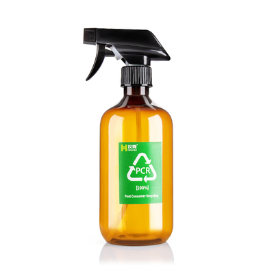 520ml Recycled Amber Plastic Spray Bottles Matte Finish Trigger Spray Bottles