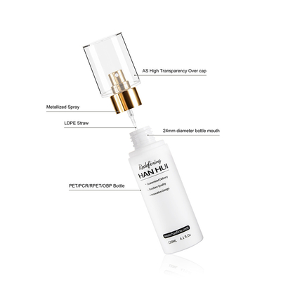120ml Empty Plastic Spray Bottles With Aluminum Pump Cosmetic Containers