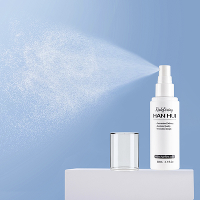 Customized 80ML Plastic Spray Bottles 30° Angle Sprayer Unique PET Material for Cosmetics
