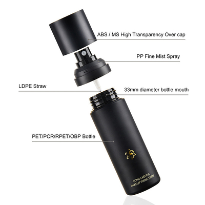 Black Luxury Fine Mist Spray Bottle With Cap 100ML Capacity Customized Service Accepted