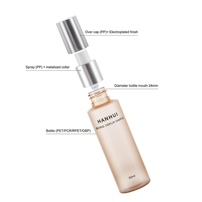 60ML Fine Mist PET Bottles luxury spray bottle with electroplated cover
