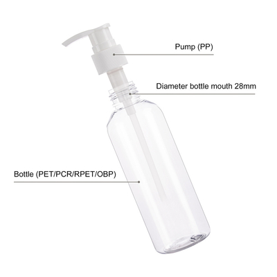 200ml ODM OEM Clear 6.7 Oz Shampoo Bottle With Press Pump for Hair Care Products