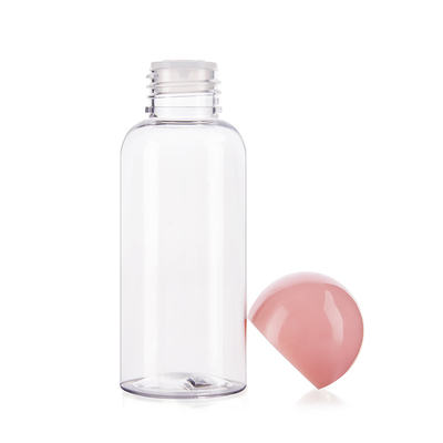 100ml Custom Cosmetic Bottles With Pink Round Screw Cap For Toner