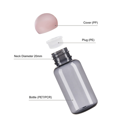 30ml Cosmetic Bottles With Pink Round Screw Cap With Plug For Toner
