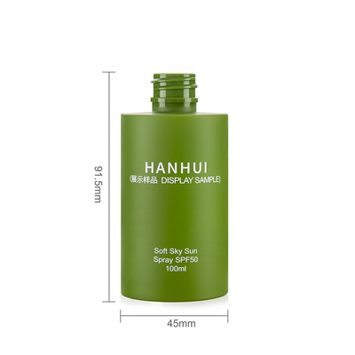 Custom Green Plastic Spray Bottles With Green Cap 100ML Luxurious Height 91.5 MM Sample Provided