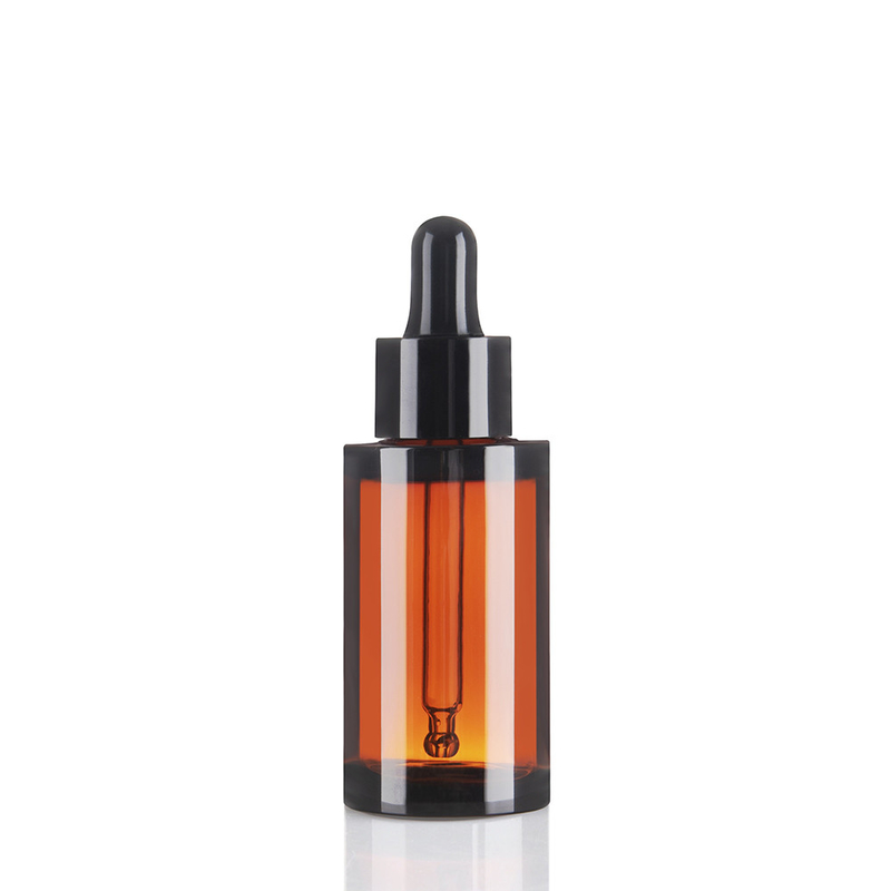 30ml Cosmetic Bottles Thick Wall Pet Amber Plastic Bottles With Dropper